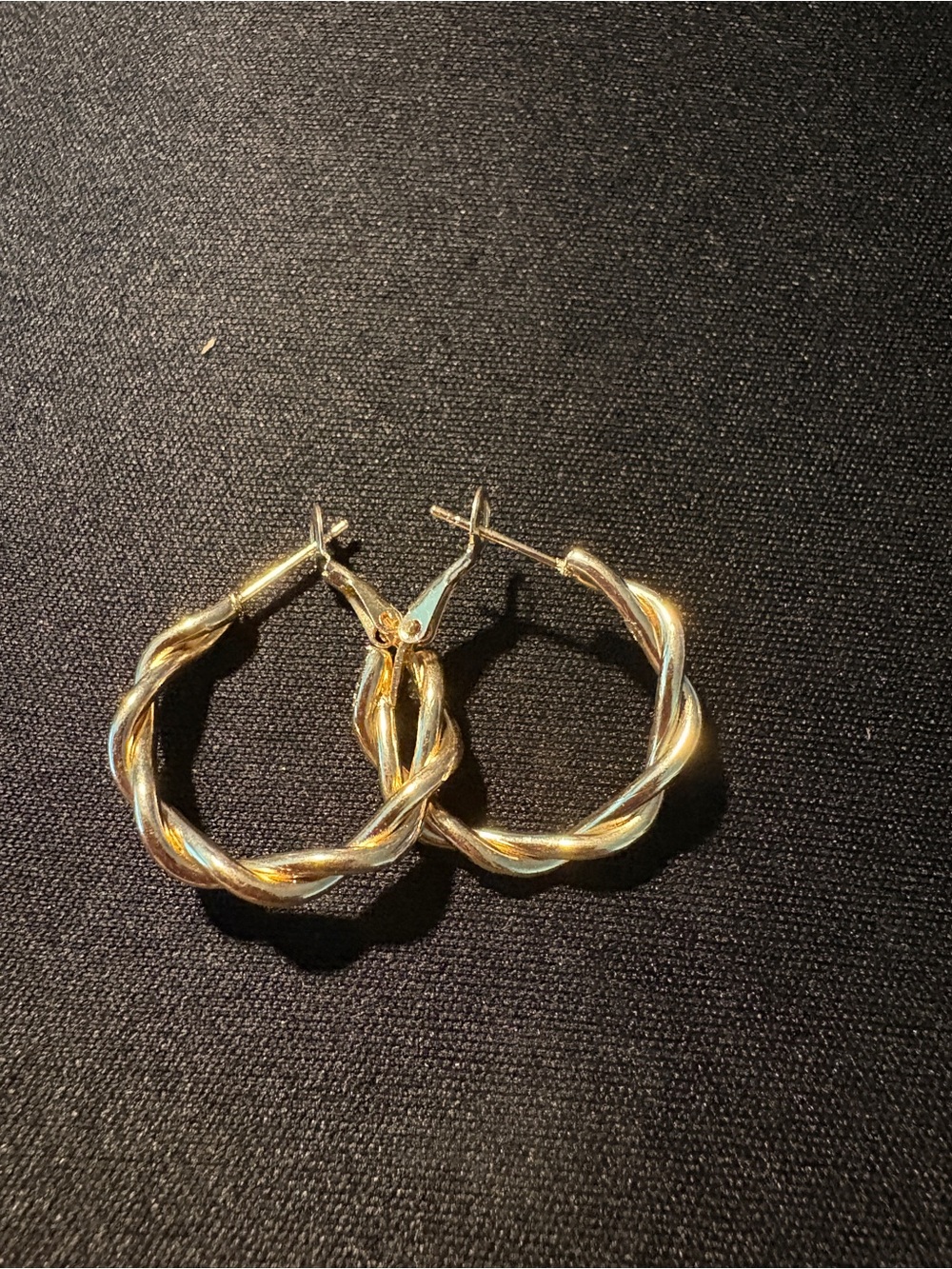 Gold Twisted Hoop Earrings - Women's Jewelry
